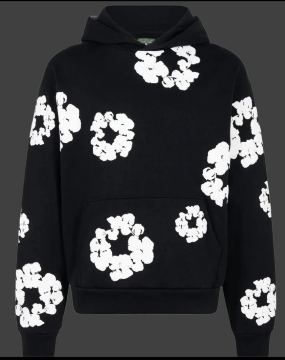 denim tears black white hoodie